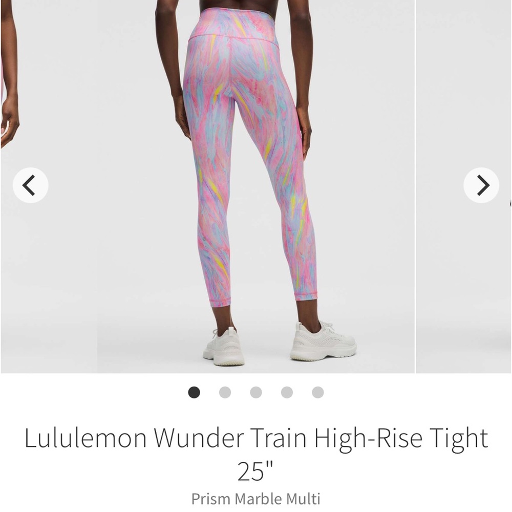 NEW! Lululemon Wunder Train High-Rise Tight 25"
Prism Marble Multi sz 10